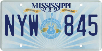 MS license plate NYW845