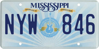 MS license plate NYW846