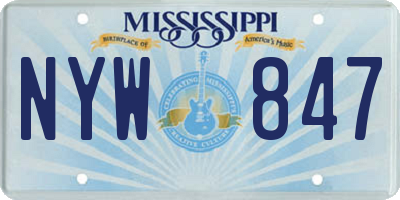MS license plate NYW847