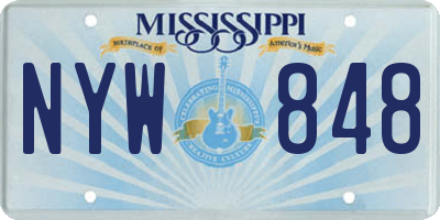 MS license plate NYW848