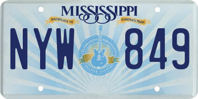 MS license plate NYW849
