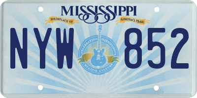 MS license plate NYW852