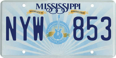 MS license plate NYW853
