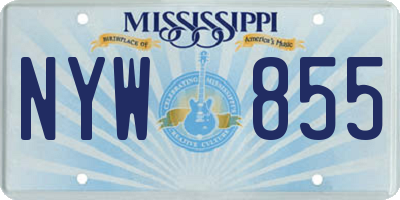 MS license plate NYW855