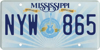 MS license plate NYW865