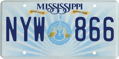 MS license plate NYW866