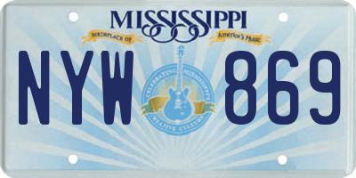 MS license plate NYW869