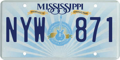 MS license plate NYW871
