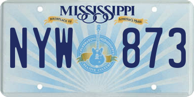 MS license plate NYW873