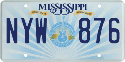 MS license plate NYW876