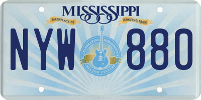 MS license plate NYW880