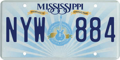MS license plate NYW884