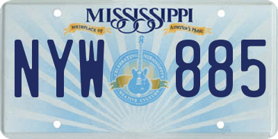MS license plate NYW885