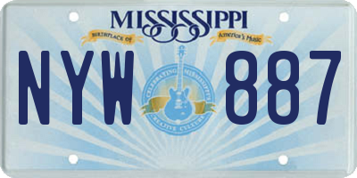 MS license plate NYW887