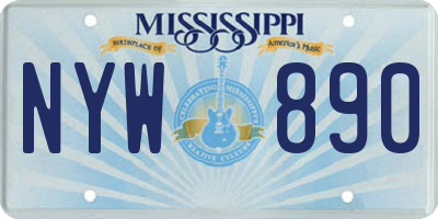 MS license plate NYW890