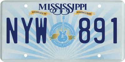 MS license plate NYW891
