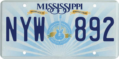 MS license plate NYW892