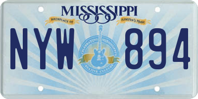 MS license plate NYW894