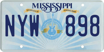 MS license plate NYW898