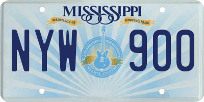 MS license plate NYW900