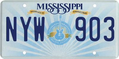 MS license plate NYW903