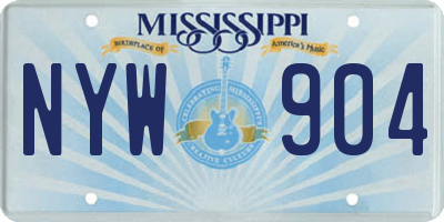 MS license plate NYW904