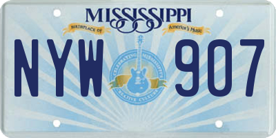 MS license plate NYW907