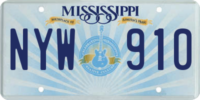 MS license plate NYW910