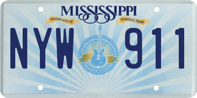 MS license plate NYW911