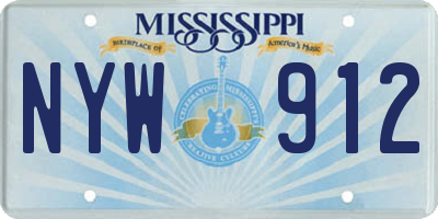 MS license plate NYW912