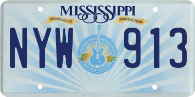 MS license plate NYW913
