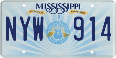 MS license plate NYW914