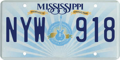 MS license plate NYW918