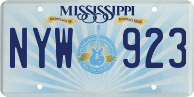 MS license plate NYW923