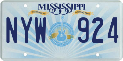 MS license plate NYW924