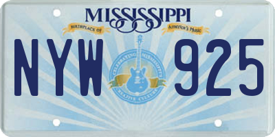MS license plate NYW925