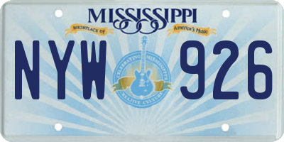 MS license plate NYW926