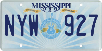 MS license plate NYW927