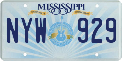 MS license plate NYW929