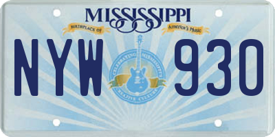 MS license plate NYW930