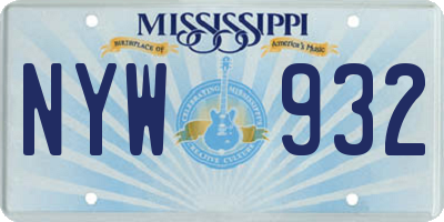 MS license plate NYW932