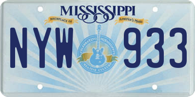 MS license plate NYW933