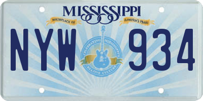 MS license plate NYW934