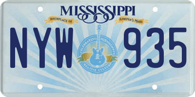 MS license plate NYW935
