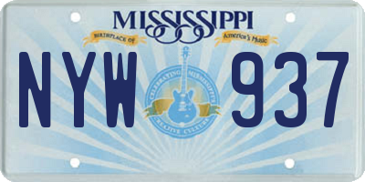 MS license plate NYW937