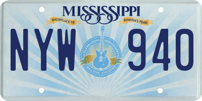 MS license plate NYW940