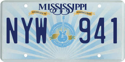 MS license plate NYW941