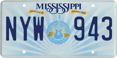 MS license plate NYW943