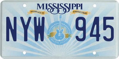 MS license plate NYW945