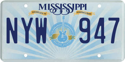 MS license plate NYW947